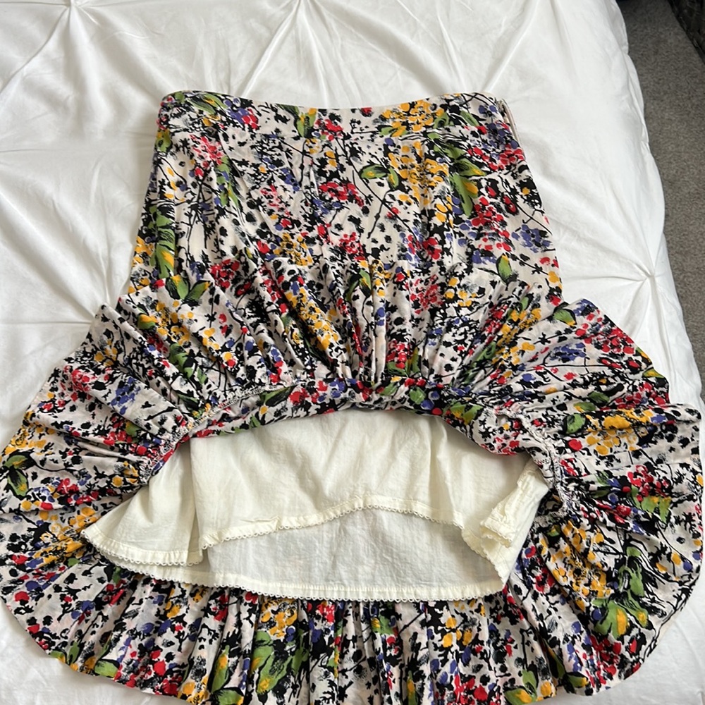 Anthropologie edme & esyllte floral print ruffle skirt 6 - Picture 7 of 7